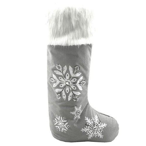 Large Snowstorm Faux Fur Standing Stocking - #Perch#