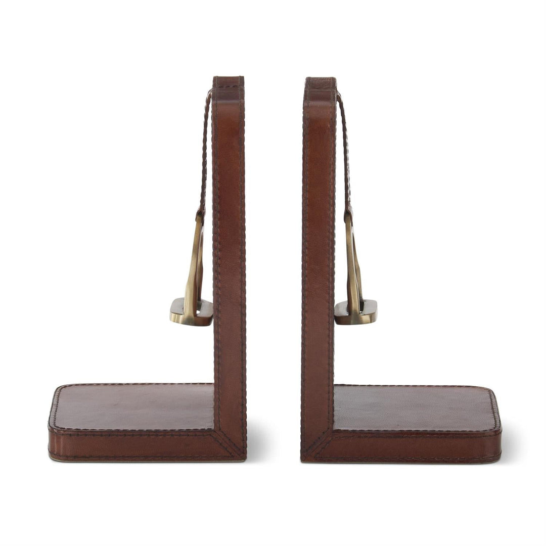 Leather Stirrup Bookends - Perch