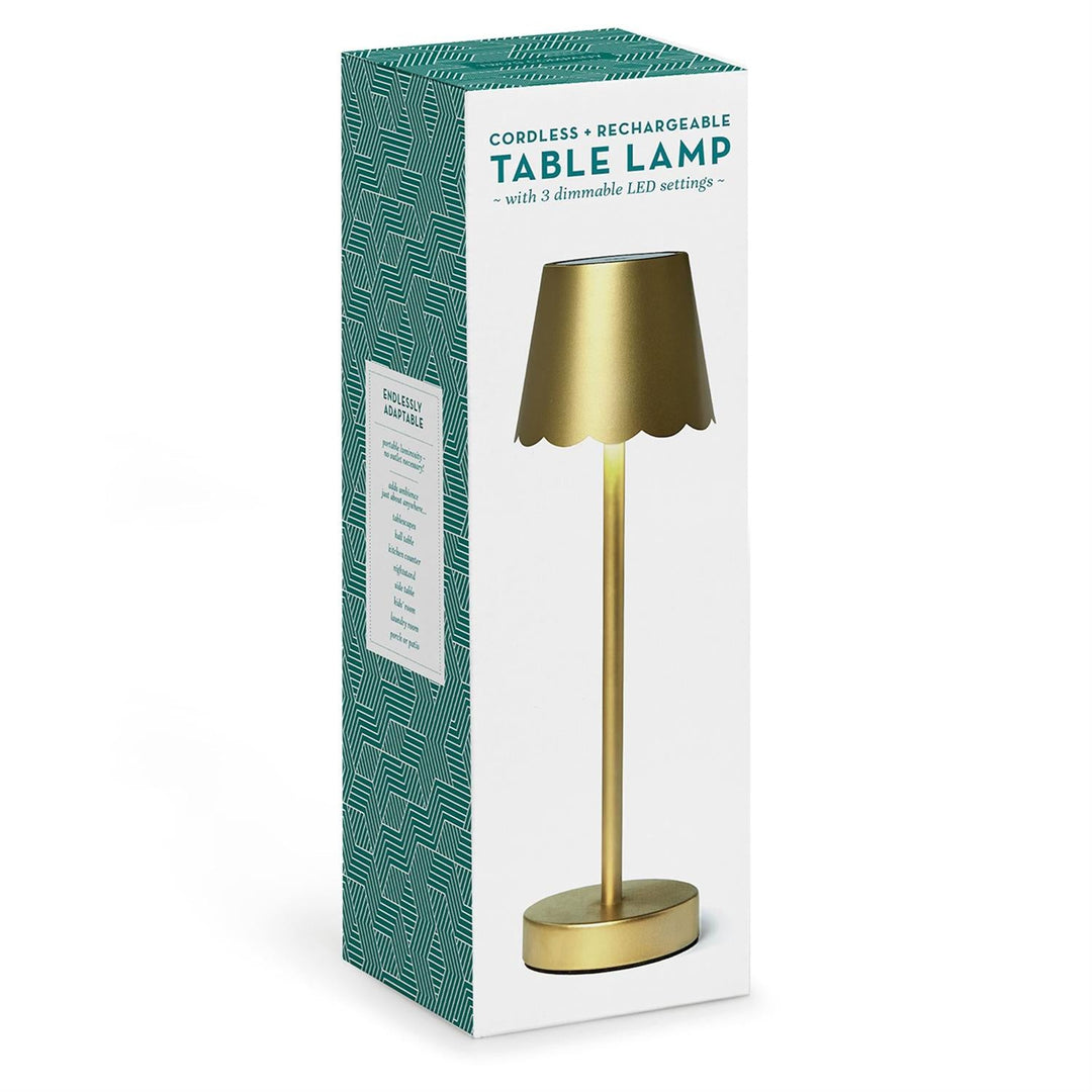 LED Cordless Table Lamp With Scalloped Edge Shade - #Perch#