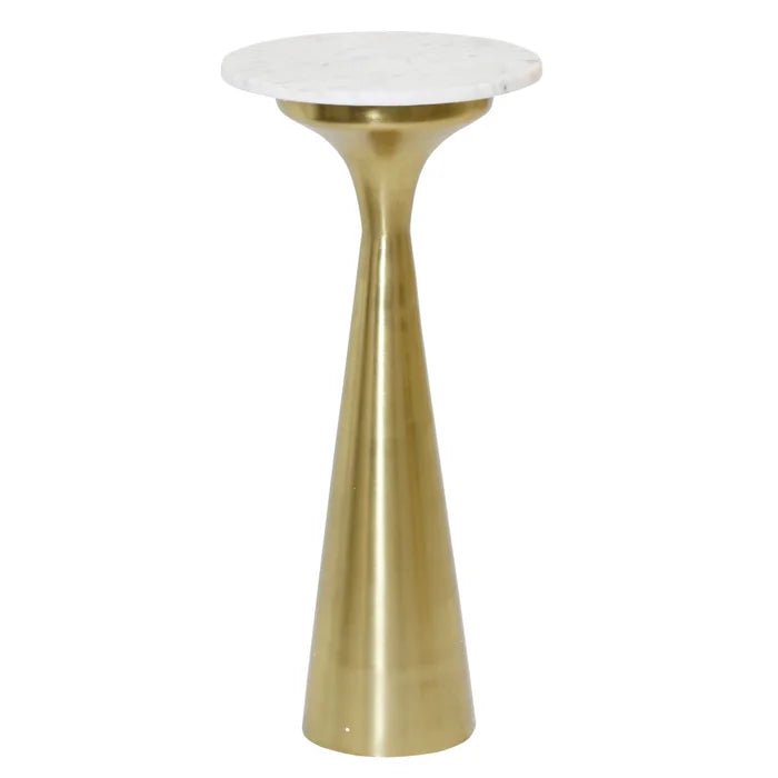 Light Brass Round Marble Table - #Perch#