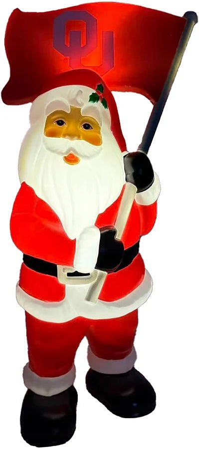 Lighted OU Outdoor Santa Blow Mold - Perch