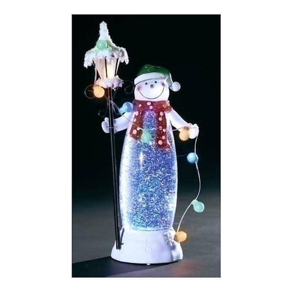 Lighted Snowman Snow Globe - #Perch#