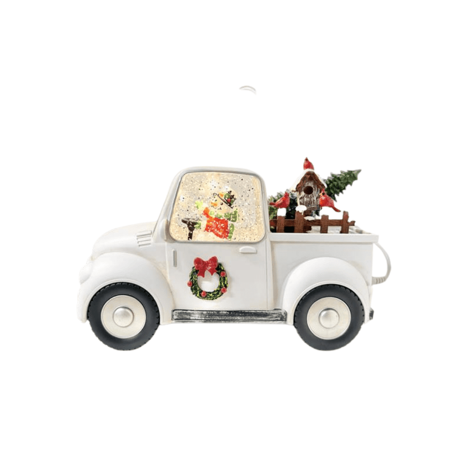 Lighted Swirl White Truck Globe - Perch