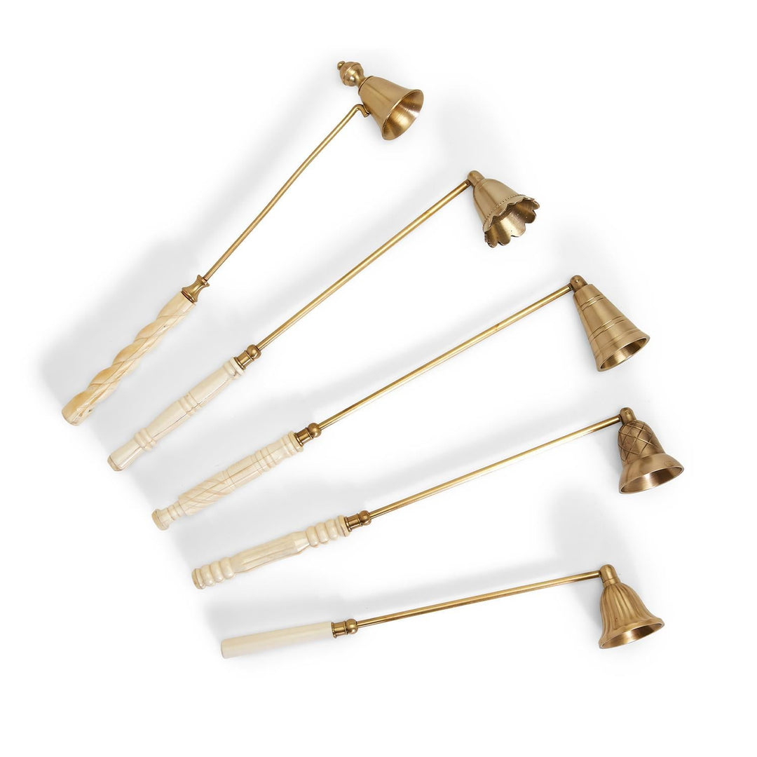 Lights Out Antique Gold Snuffers - Perch