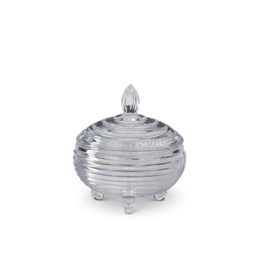 Line Pressed Footed Dish - Perch