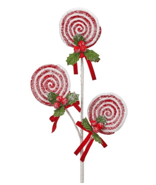 Lollipop Holly Spray - Perch