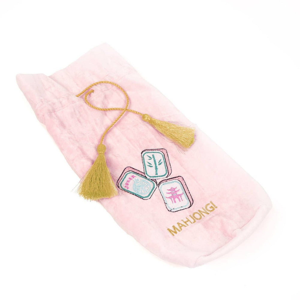 Mahjong Embroidered Wine Bag - Perch
