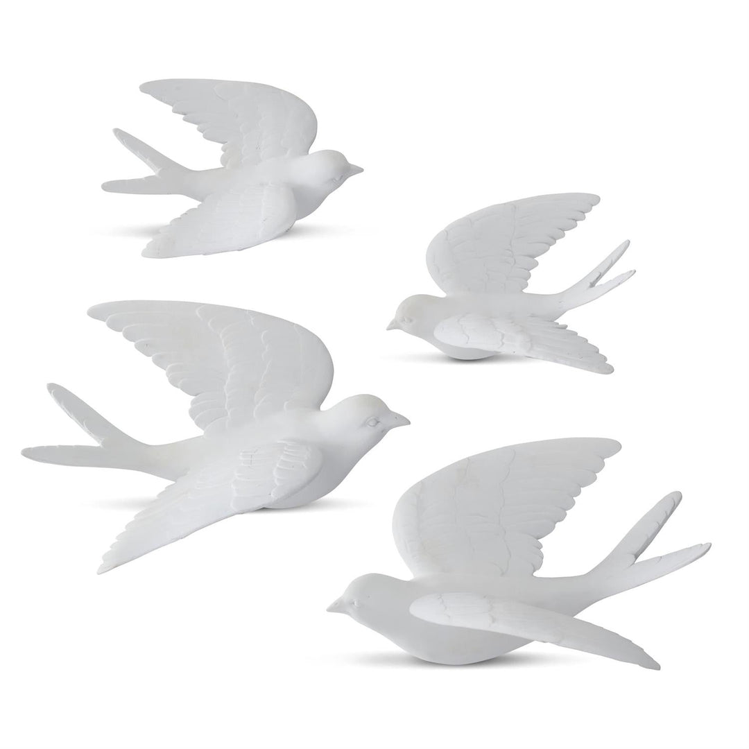 Matte White Hanging Birds - Set of 4 - Perch