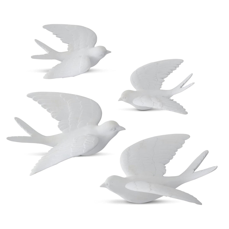 Matte White Hanging Birds - Set of 4 - Perch