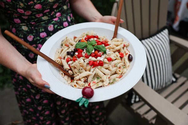 Melamine Bowl Pinstripes - Perch