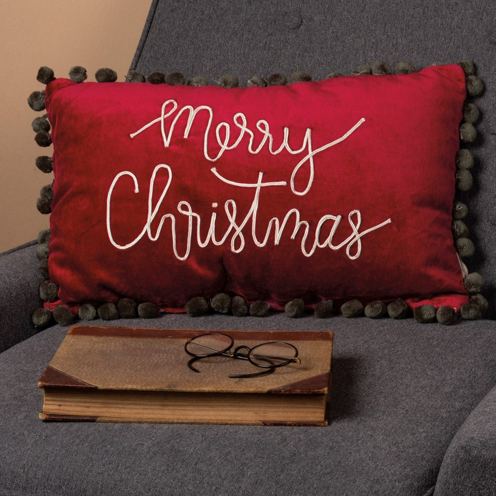 Merry Christmas Velvet Pillow - #Perch#