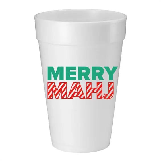 "Merry Mahj" Mahjong Foam Cups - Perch