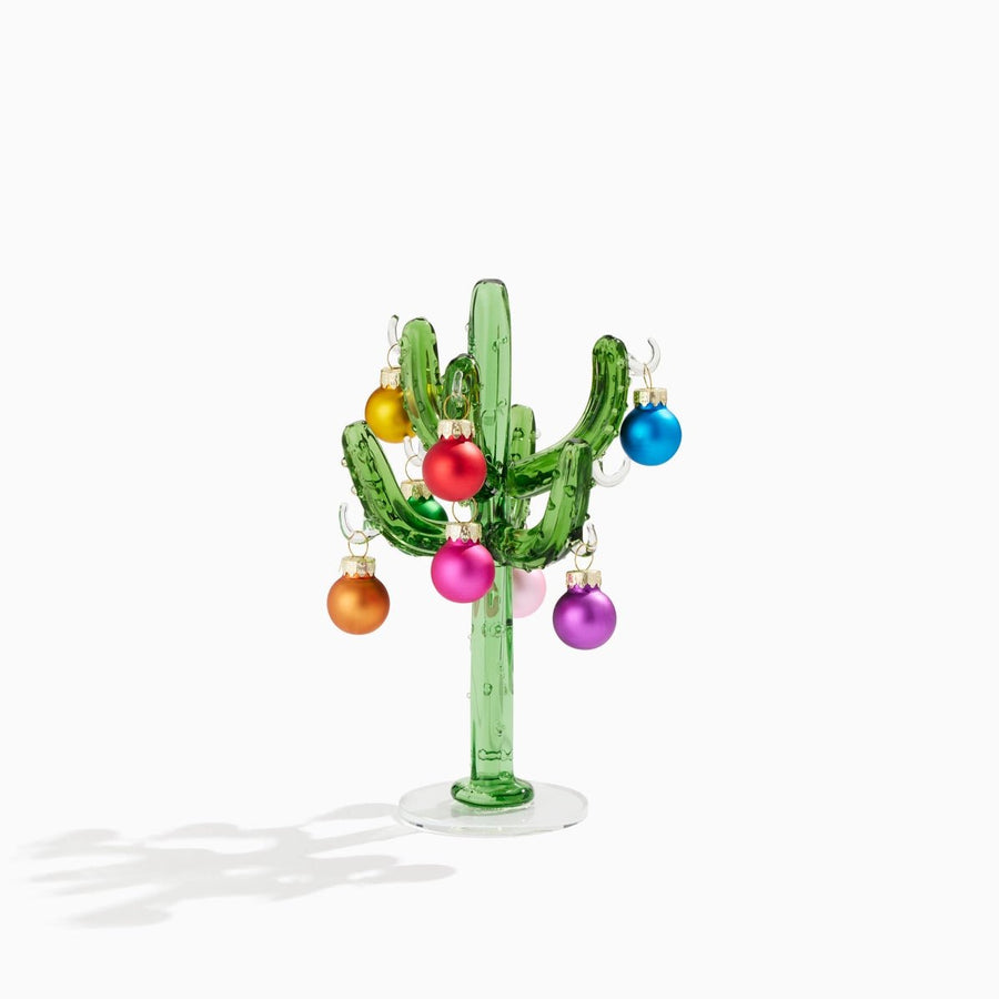 Mini Glass Cactus Tree with Ornaments - #Perch#