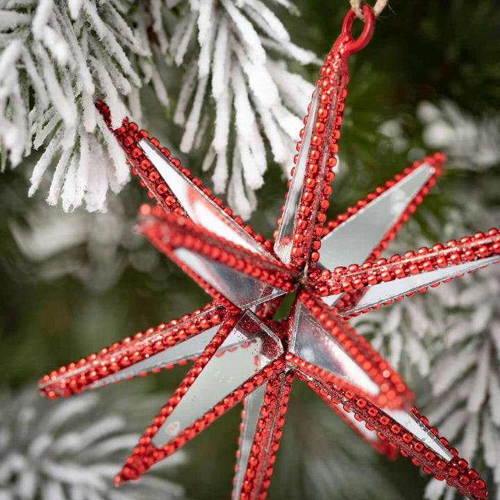 Mirrored Starburst Ornament - Red