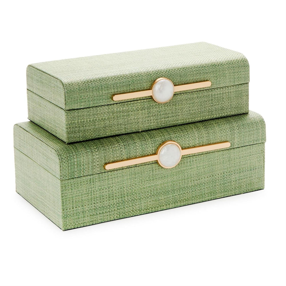 Monaco Green Seagrass Nested Boxes - Set of 2 - Perch