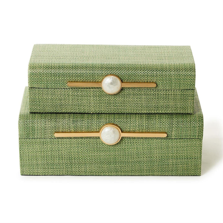 Monaco Green Seagrass Nested Boxes - Set of 2 - Perch