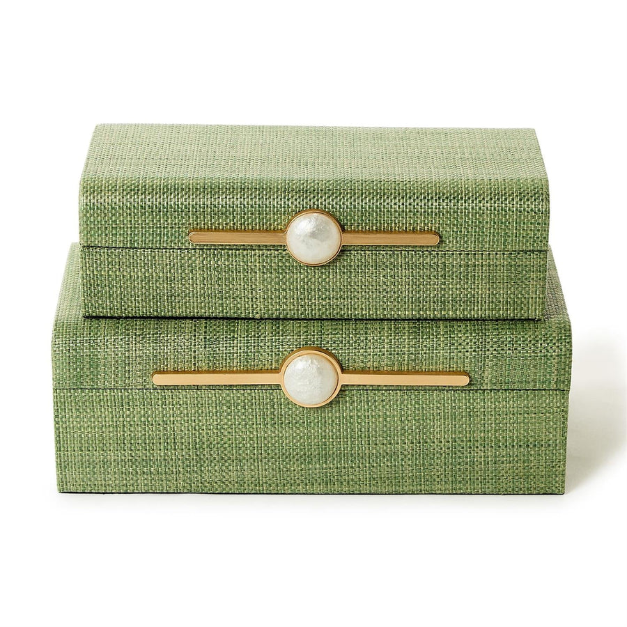 Monaco Green Seagrass Nested Boxes - Set of 2 - Perch