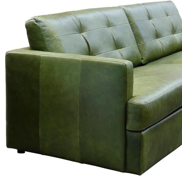 Moss Green Italian Leather Sofa - #Perch#