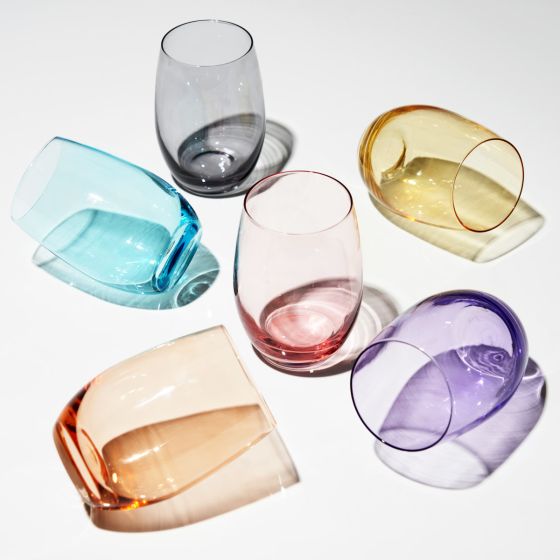 Multi Color Stemless Wine Glass Set - #Perch#