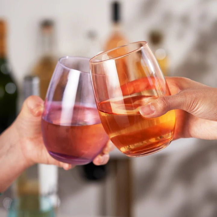 Multi Color Stemless Wine Glass Set - Perch