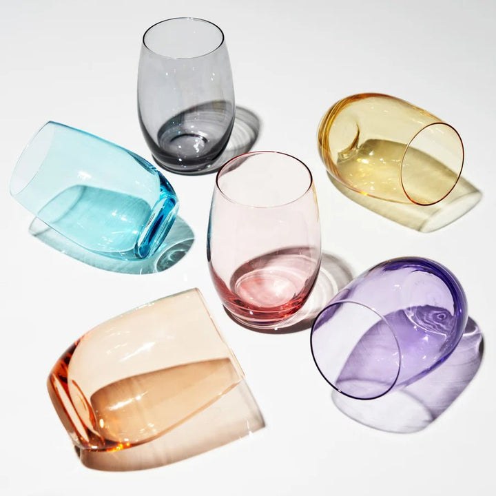 Multi Color Stemless Wine Glass Set - Perch