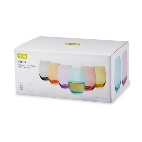 Multi Color Stemless Wine Glass Set - #Perch#