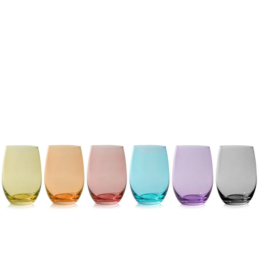 Multi Color Stemless Wine Glass Set - Perch