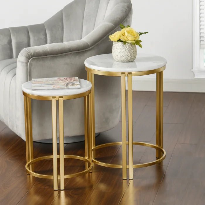 Nested Brass + Marble Tables - #Perch#