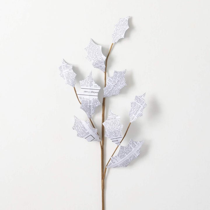 Newsprint Holly Leaf Stem - #Perch#