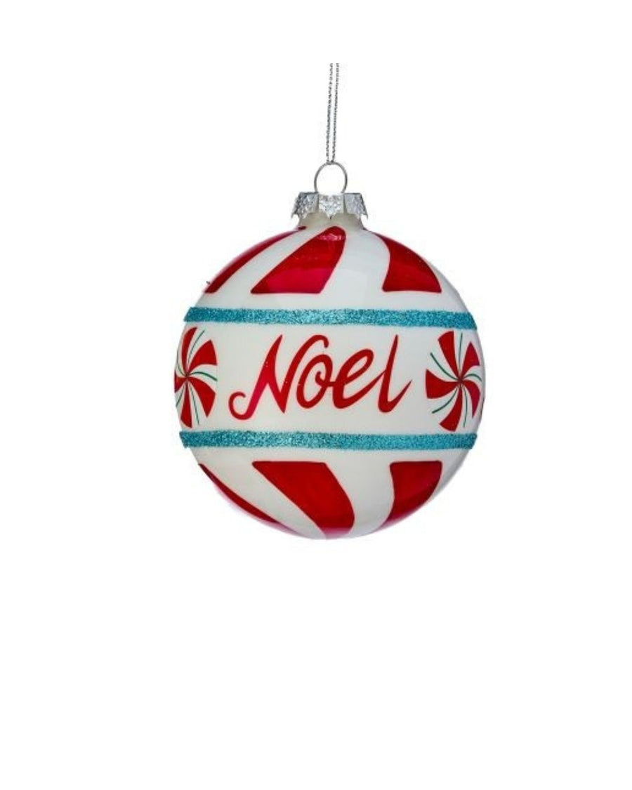 Noel Peppermint Ball Ornament - Perch