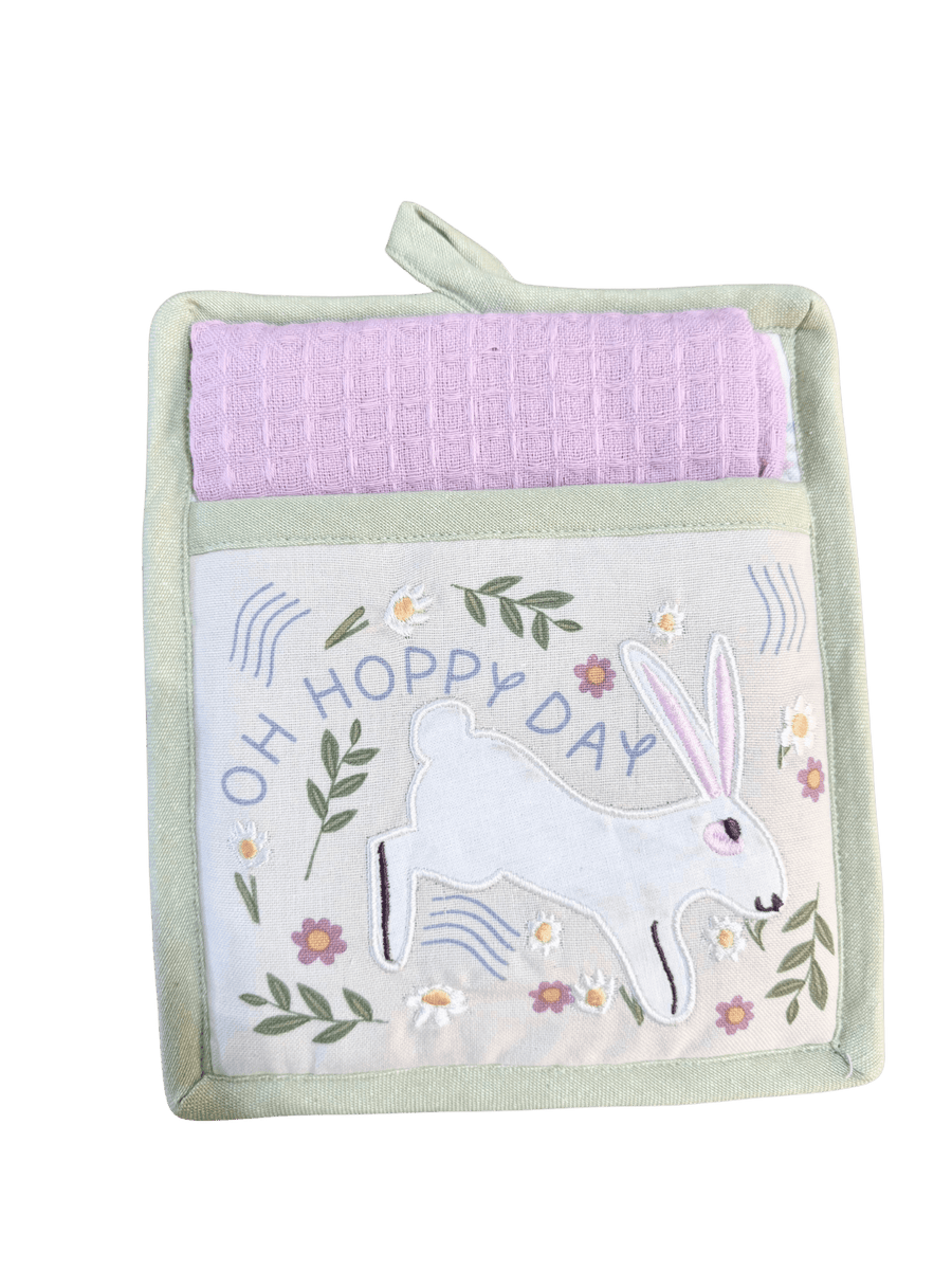 Oh Hoppy Day Potholder Gift Set - Perch