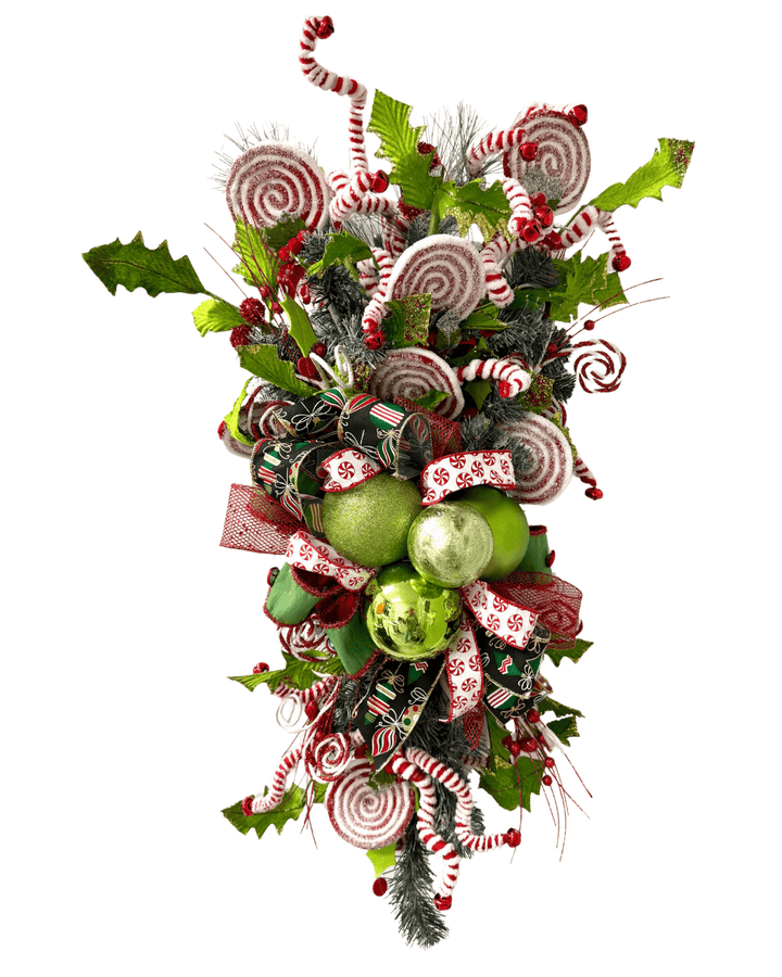 Peppermint Jingle Teardrop Swag - Perch