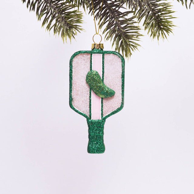 Pickle Ball - Glass Ornament - Perch