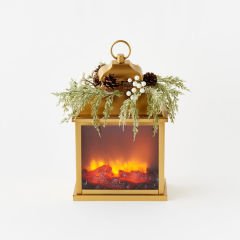 Pine Wreath Gold Lantern - #Perch#