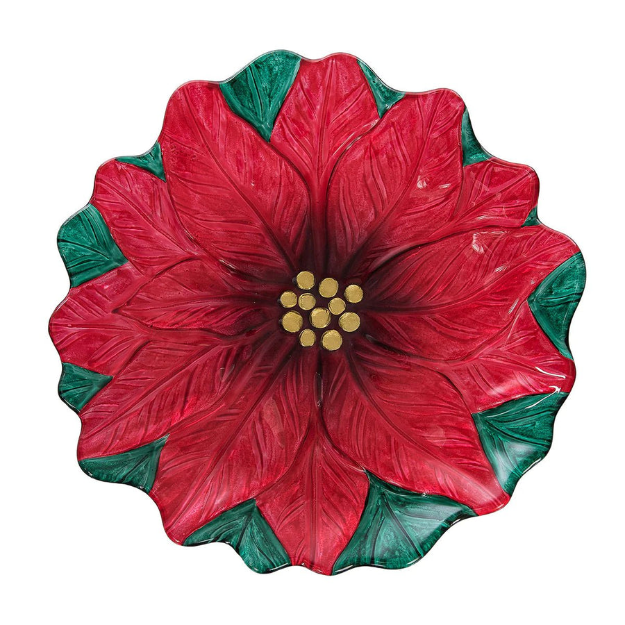 Poinsettia Glass Plate - Perch