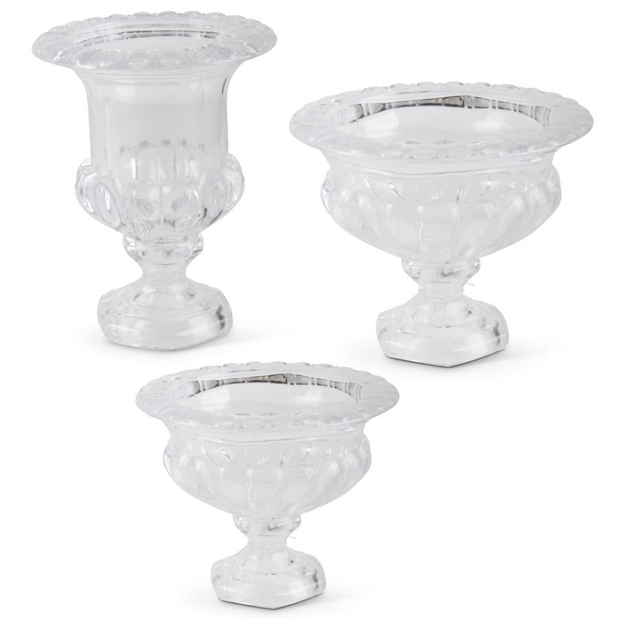 Pressed Glass Urns - Perch