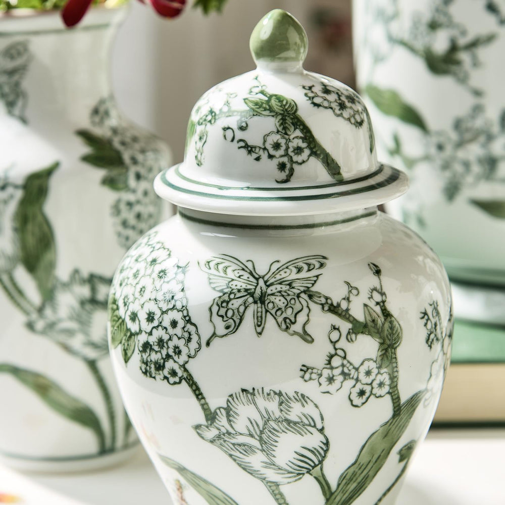 Primorose and Lotus Chinoiserie Jar - Perch