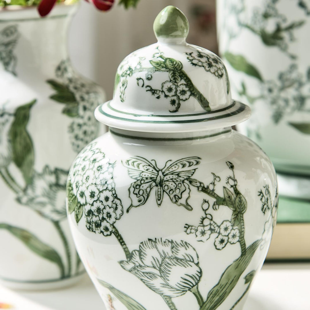 Primorose and Lotus Chinoiserie Jar - Perch