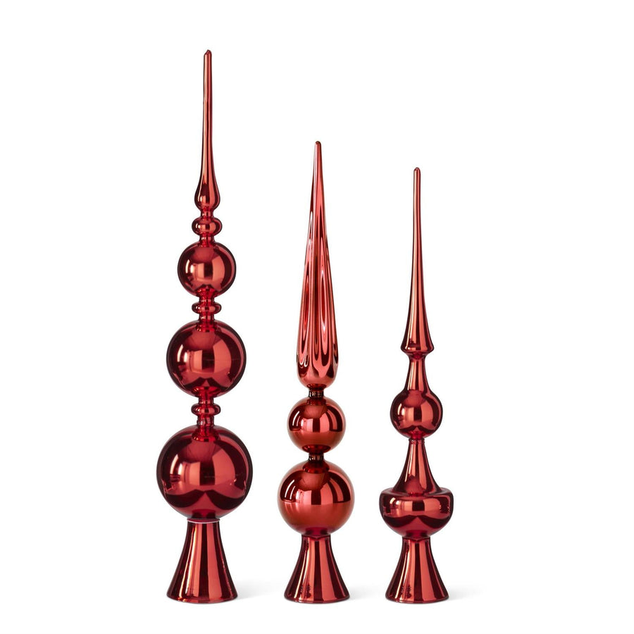 Red Glass Finial Trees - Set of 3 - #Perch#