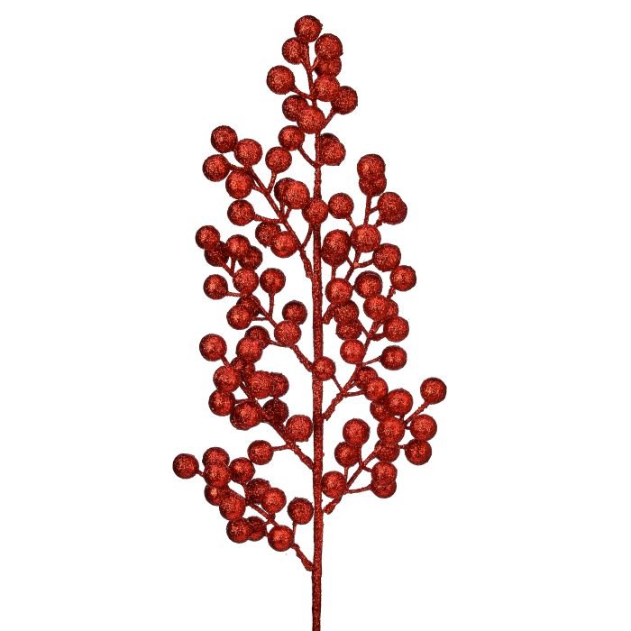 Red Glittered Cluster Berry Spike - #Perch#