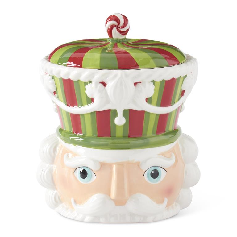 Red & Green Nutcracker Cookie Jar - #Perch#