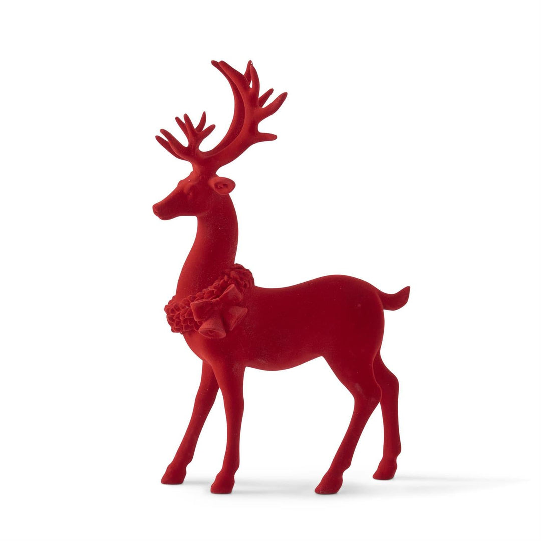 Red Velvet Resin Reindeers - Perch
