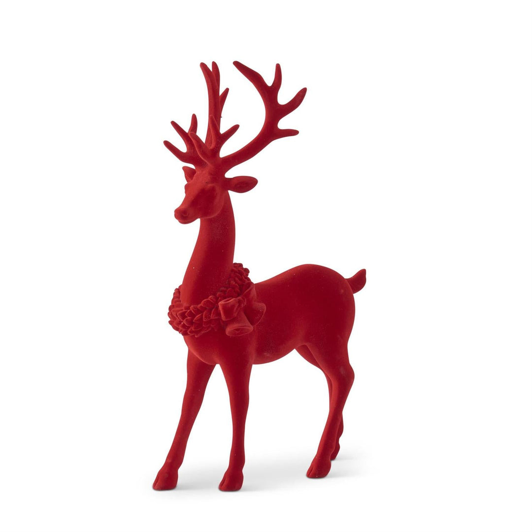 Red Velvet Resin Reindeers - Perch