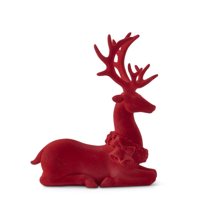 Red Velvet Resin Reindeers - Perch
