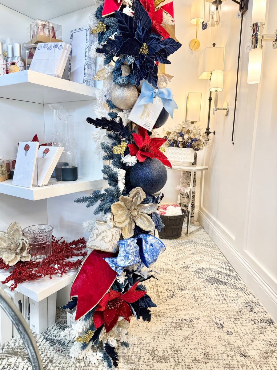 Red, White, & Blue Poinsettia Garland - Perch