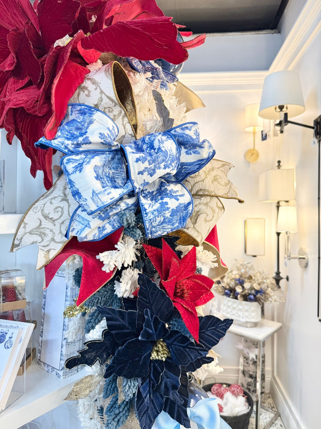 Red, White, & Blue Poinsettia Garland - Perch