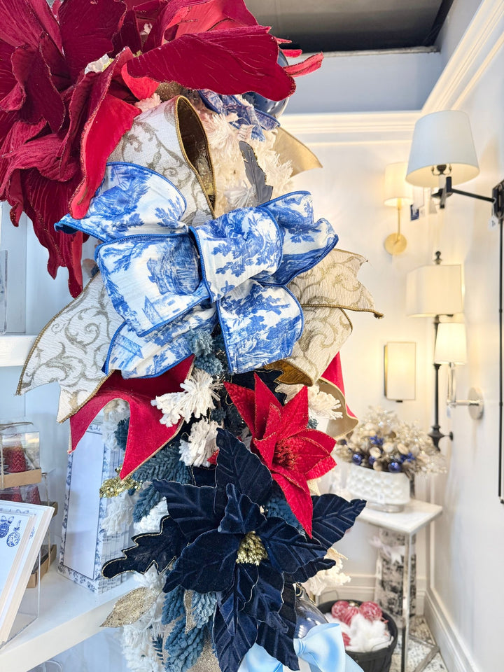 Red, White, & Blue Poinsettia Garland - Perch