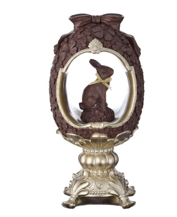 Resin Chocolate Egg On Pedestal - Perch