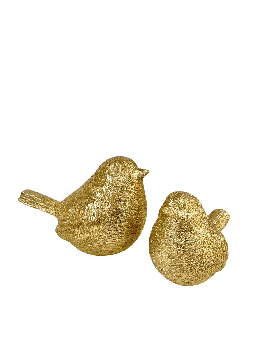 Resin Textured Gold Birds - Set of 2 - #Perch#