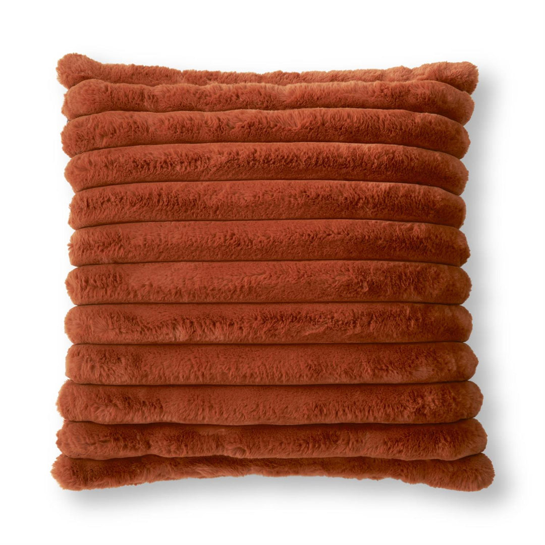 Rust Orange Faux Fur Pillow - Perch